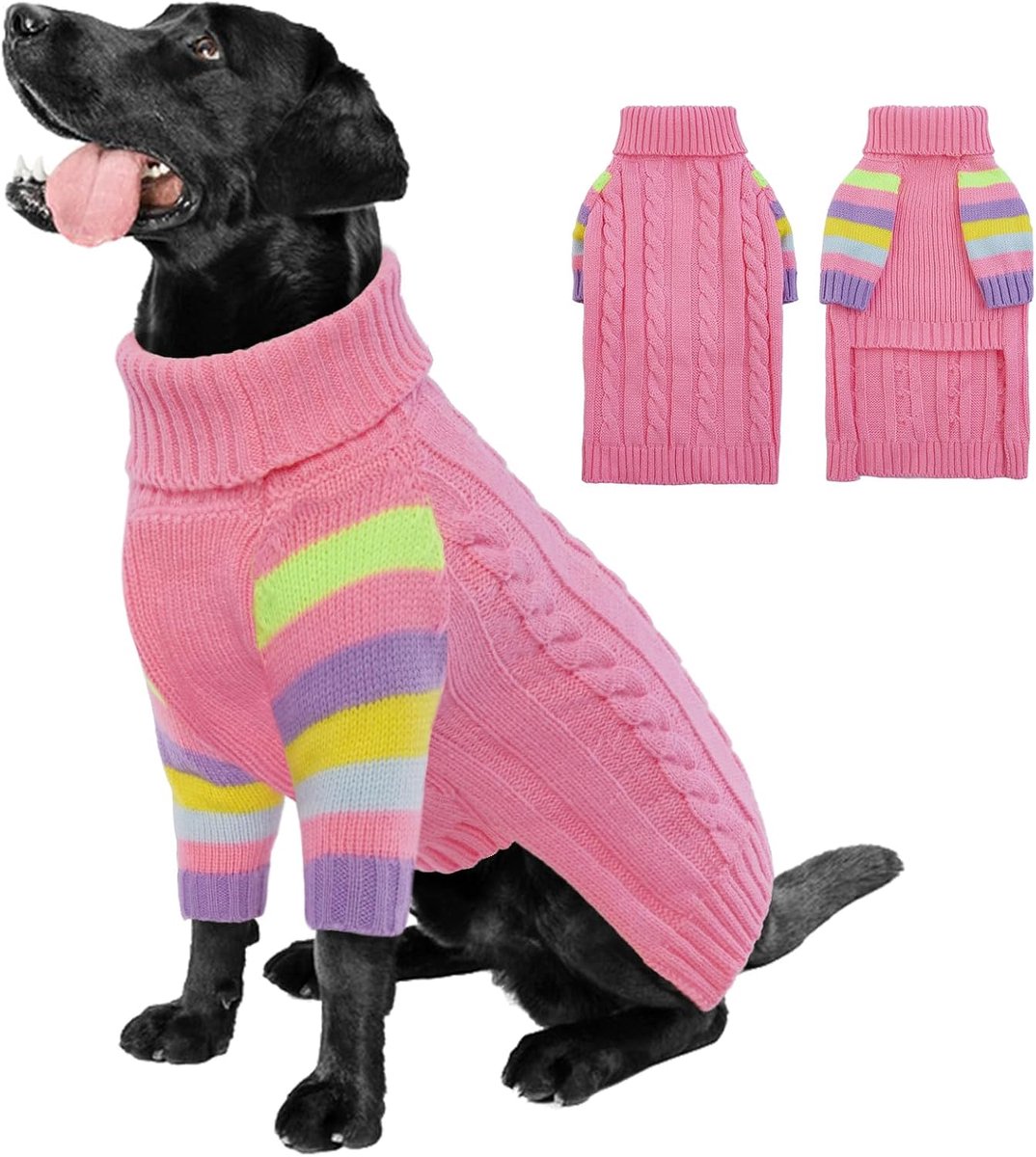 Truien voor mannen en vrouwen, grote hondentrui met rolkraag rekbaar, XL hondentruien voor winter lente herfst kerstmis trui voor extra grote honden, collie pitbull, gebreide