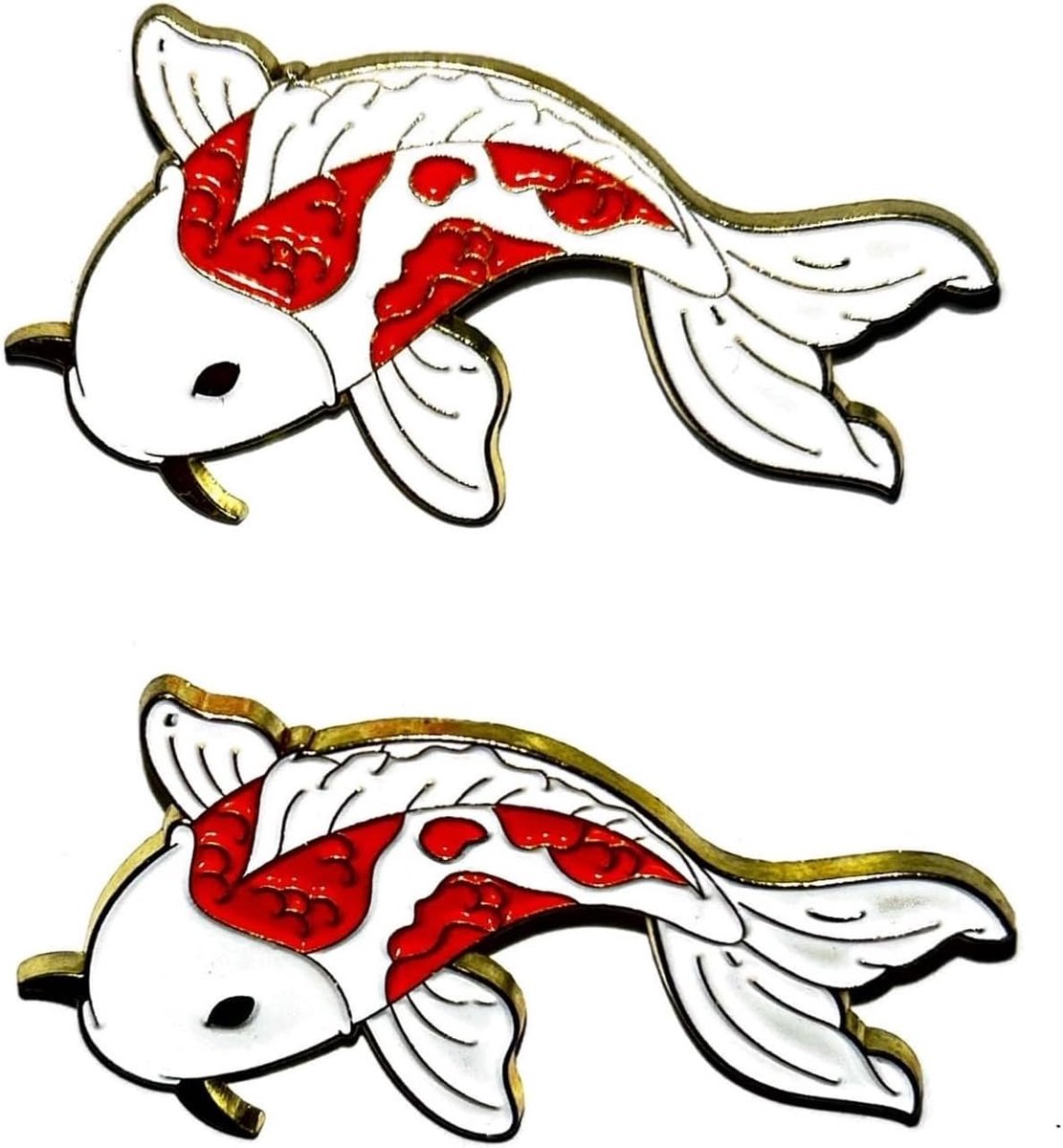 2 x Koi Vis Broche Koi Pin Japanse Koi Revers Pin, Metaal
