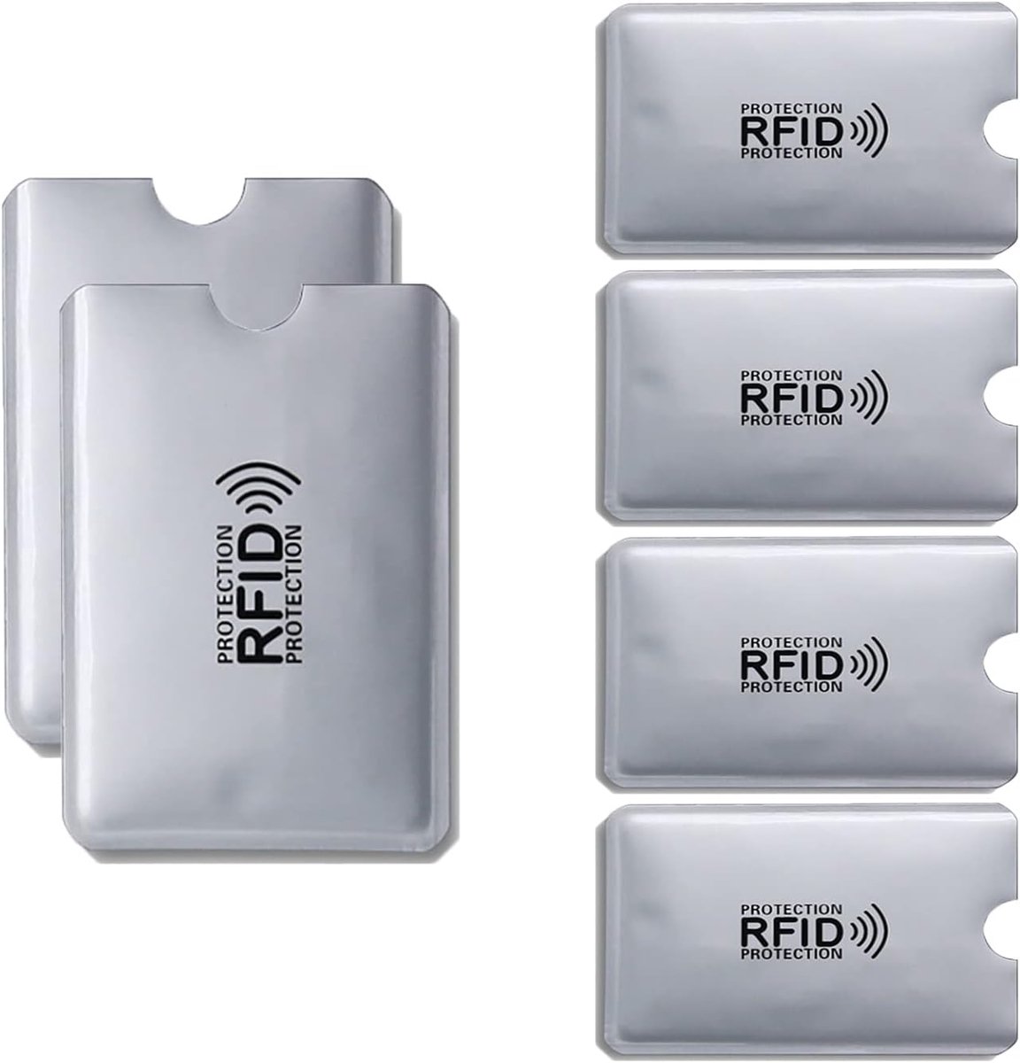 Creditcardhoes met NFC-bescherming, RFID-blokker, TÜV-getest (A - 6 stuks), A, 1, AA