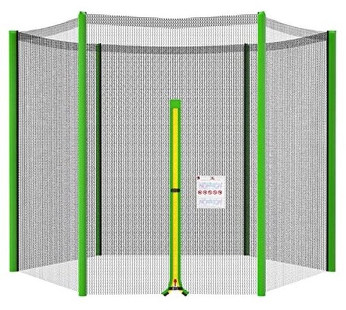 Veiligheidsnet voor Ronde Trampolines - Vervangend Net voor 2,44 m met 6 Palen - Groene Kleur