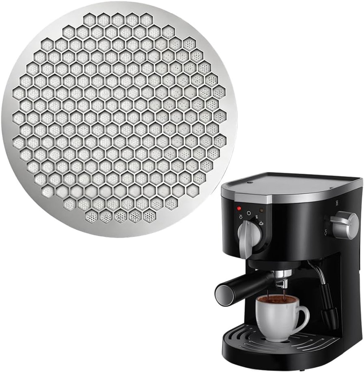 Filtermand, 53,5 mm, 0,7 mm dik, onderste douchescherm, herbruikbaar metalen filter voor Breville Sage 54 mm Puck Zeef, 316 roestvrij staal