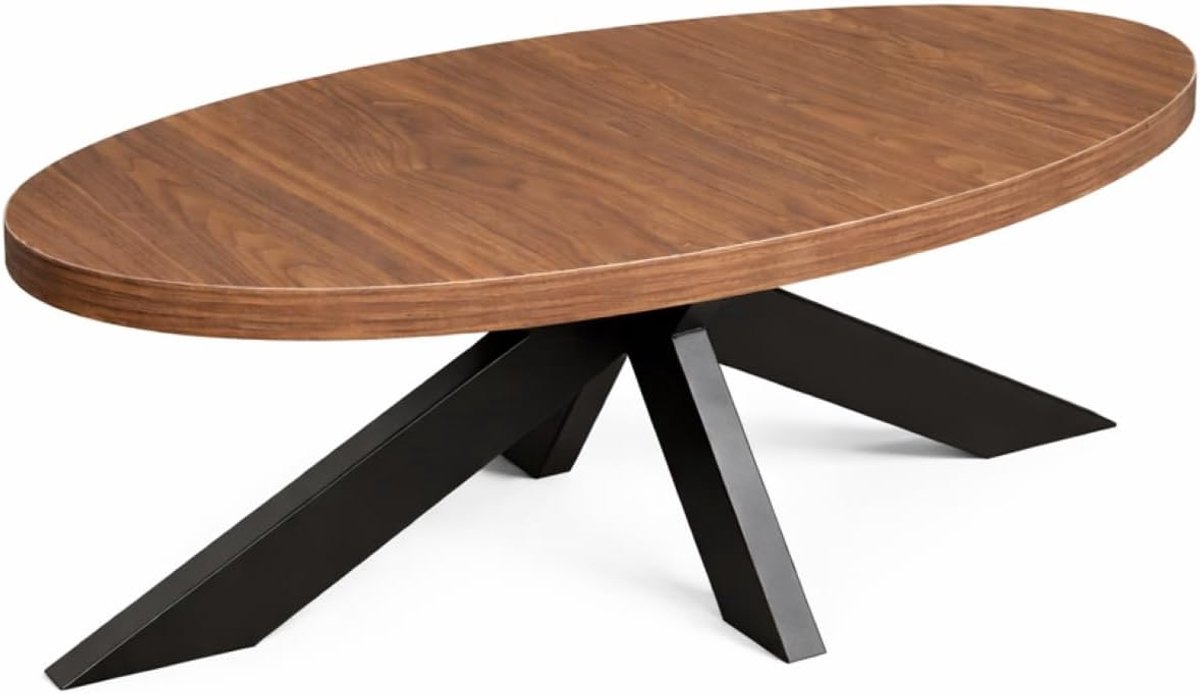 Ovaal bruin melamine 120cm Denzel ovale bijzettafel side table