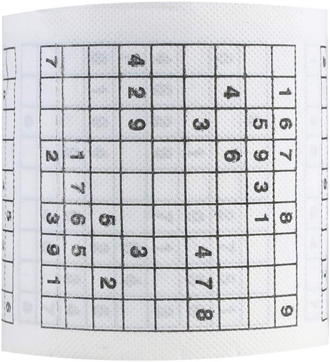 Grappige Sudoku Toiletpapier Rol, Ideaal voor Pranks en Vermaak in Huis, Café of Restaurant met Puzzels en Humor