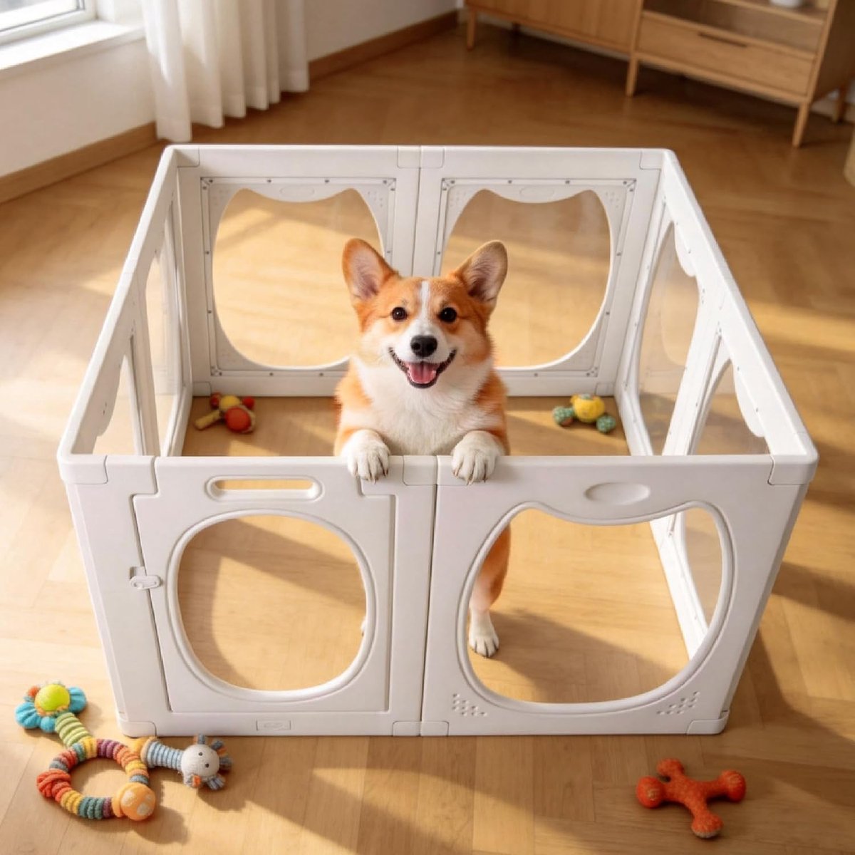 8 stuks helder acrylplastic, puppybox, mobiel puppyhek voor training en veiligheid, tijdelijke speelruimte voor puppy's en kleine huisdieren