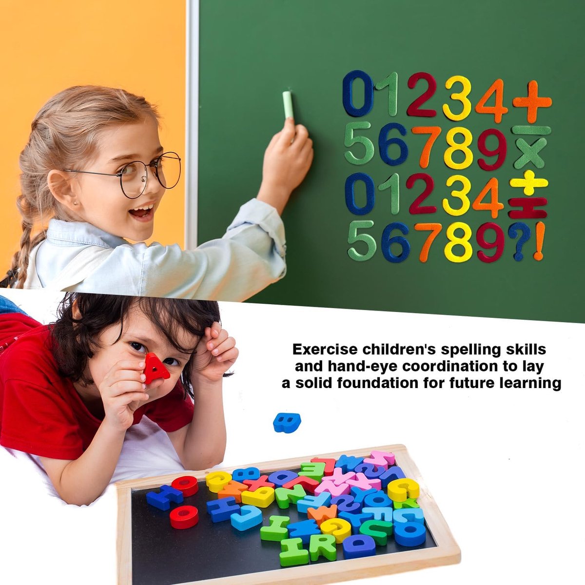 Magnetische alfabetnummersspeelgoed, alfabet speelgoed, educatief speelgoed, om te leren, spelling, tellen, inclusief letters cijfers symbolen