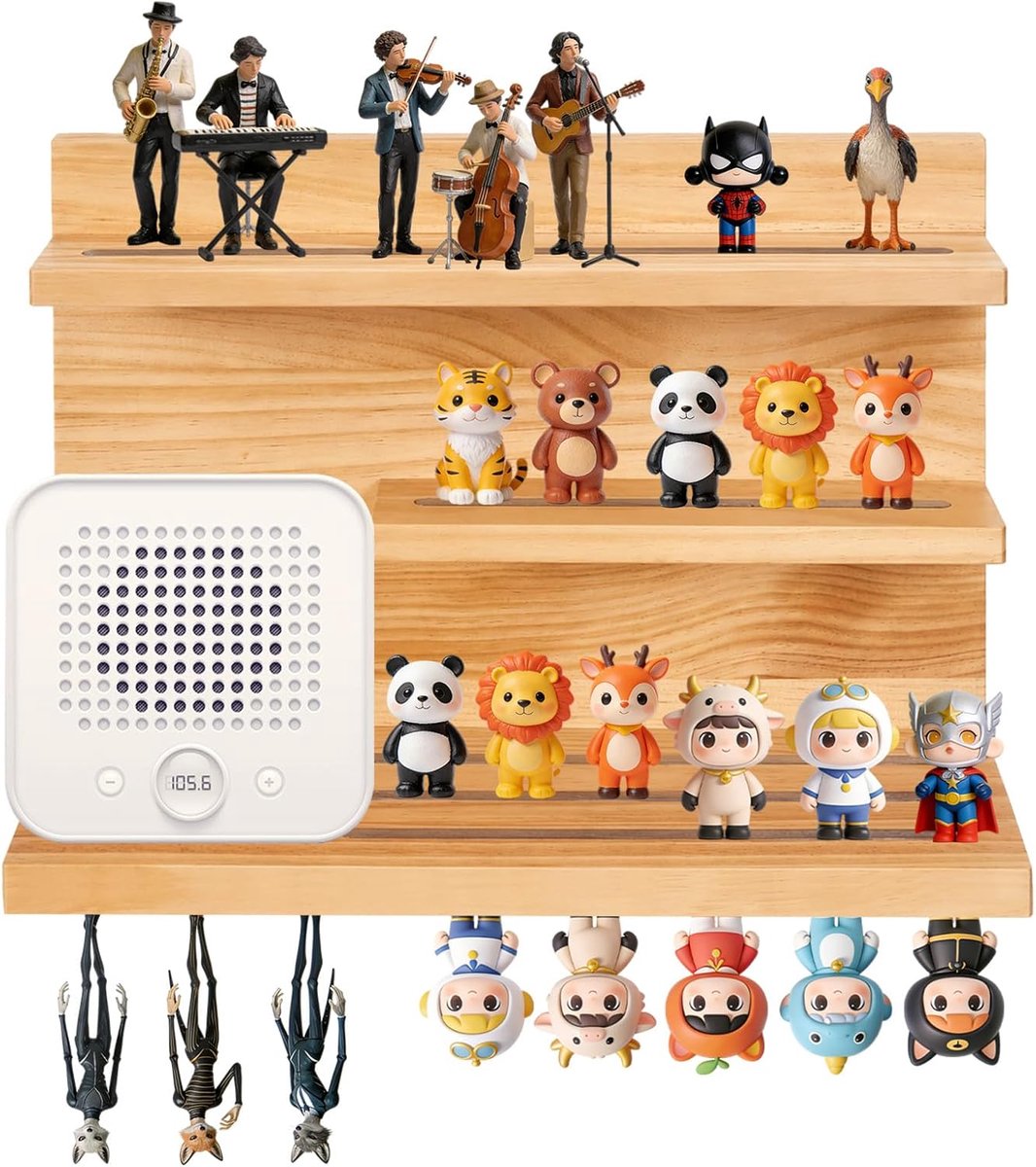 Magnetisch rek met 3 niveaus, magnetische Tonie houder voor 25+ figuren, compatibel met Toniebox 1 en 2, dubbele magneet, afgeronde hoeken, Tonie opslag en Tonie-organizer voor kinderen