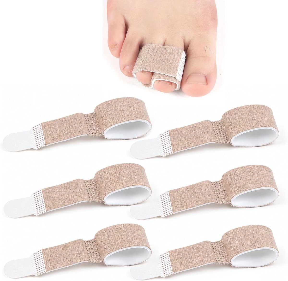 6 stuks teenspreiders, hamertenencorrectie, teenbandage, gebroken teen, spalk voor gebroken teen, hamertenen spalk, hamertenen correctoren, teenbandages ter correctie van hamertenen