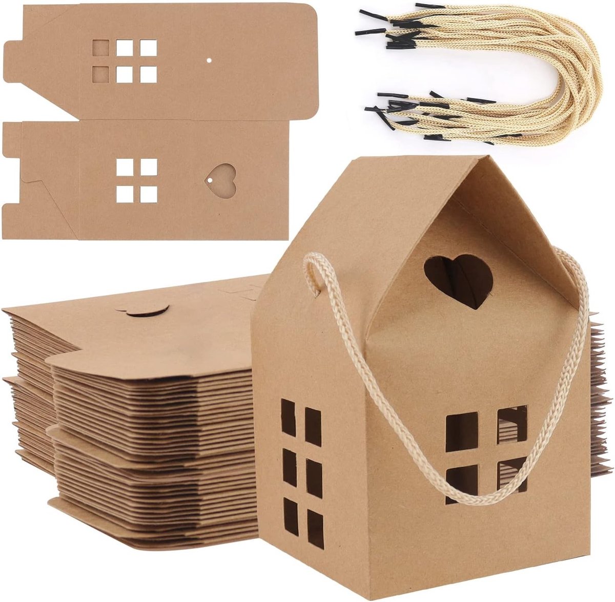 Kraft Papieren Cadeauboxen Set van 26 Stuks voor DIY Geschenken, Bruiloften, Feesten en Verjaardagen, 8 x 8 x 3 cm