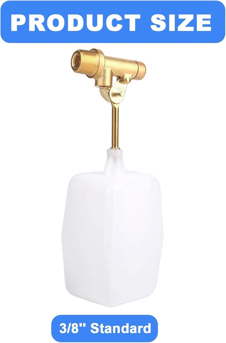 3/8" Water Schakelaar, Automatische Waterniveauregelklep met Verstelbare Arm voor Zwembaden Fonteinen Tanks en Automatische Vulsystemen