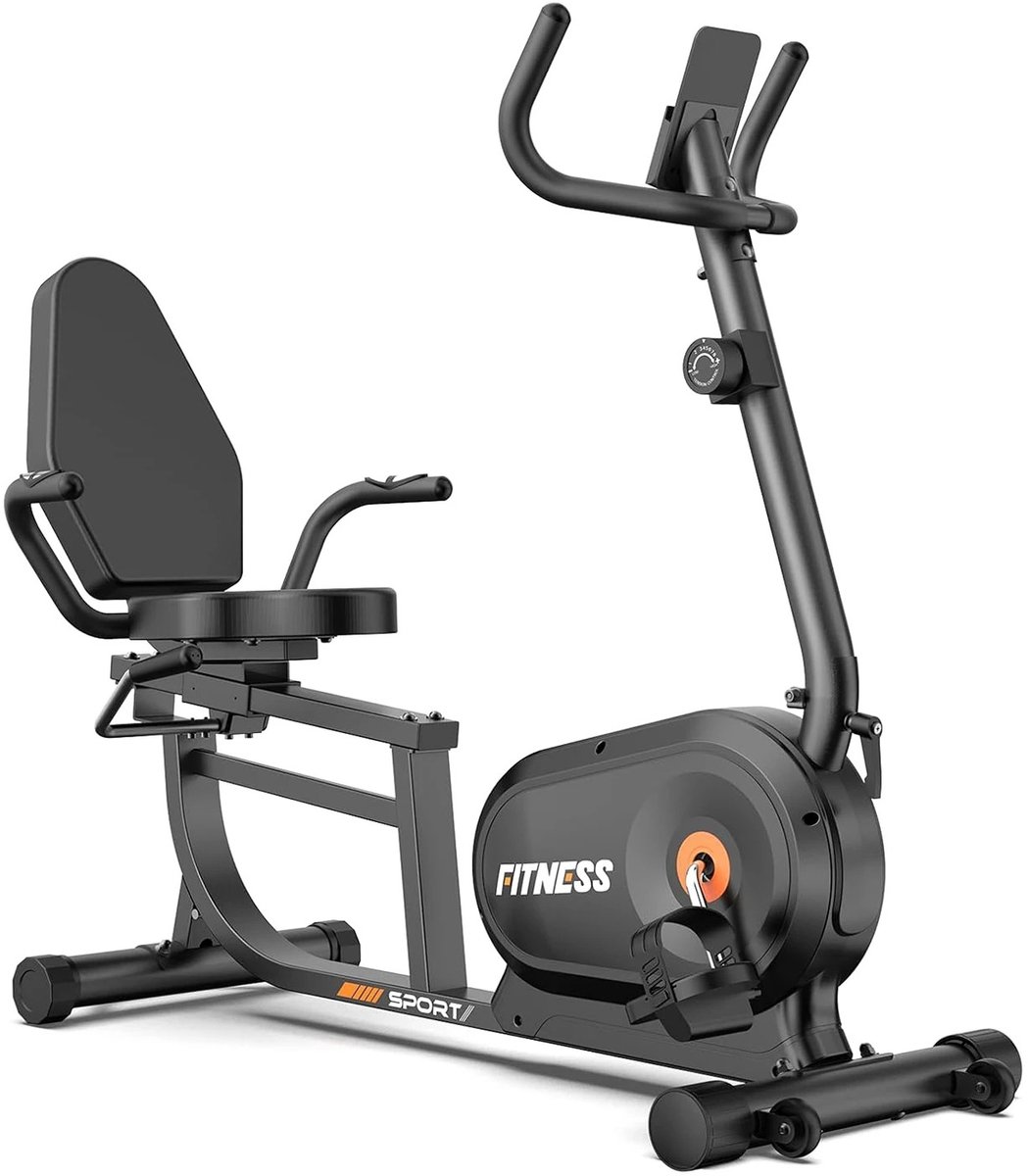 Scaleunion - Ligfiets hometrainer - met LCD-Scherm – Magnetische Weerstand met 8 Niveaus – fiets, fitness en voor ouderen– Verstelbaar & Stil Design van Scaleunion