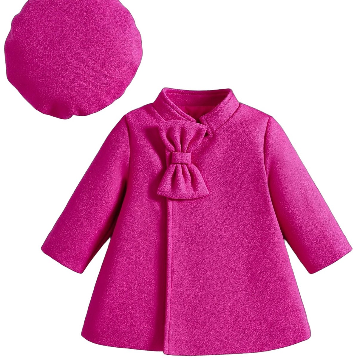 Currero Winterjas Parka Meisjes Lange Jas Meisje Wintermantel Overjas Gewatteerd Waterdicht Winter Stijlvol Mantel Kinderen 9-12 Maanden Rode Roos