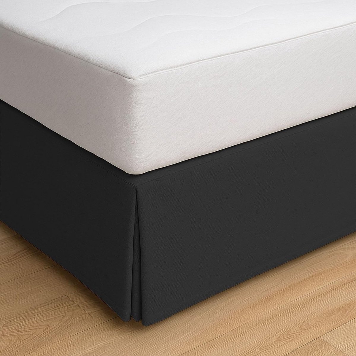 Canape-hoes 100% voor bedden met 180 cm bedvolant, 180 x 190/200 cm, zwart, antislip, ademend, gemaakt in Spanje