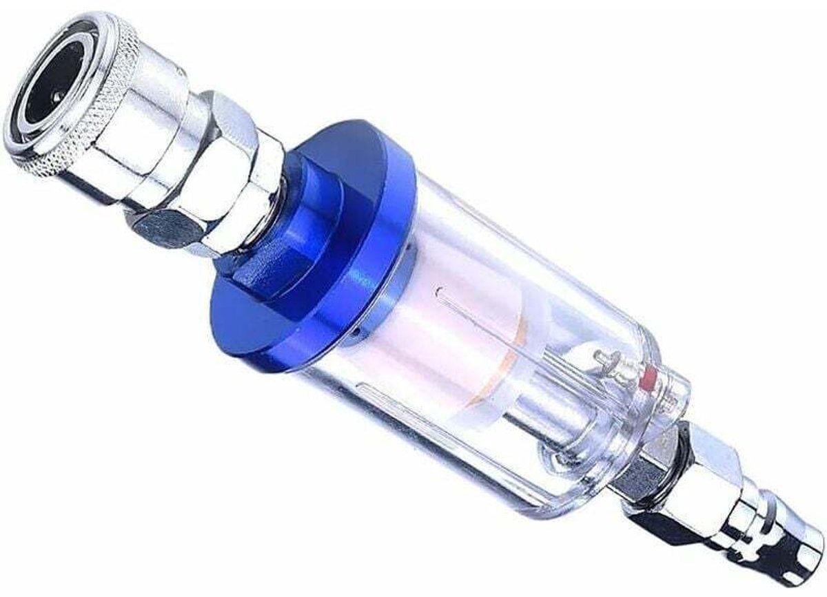 Gloednieuw professioneel waterafscheidingsfilter geschikt voor compressoren, 1/4-inch filter geschikt voor persluchtcompressoren, geschikt voor spuitpistolen en luchtcompressoren.