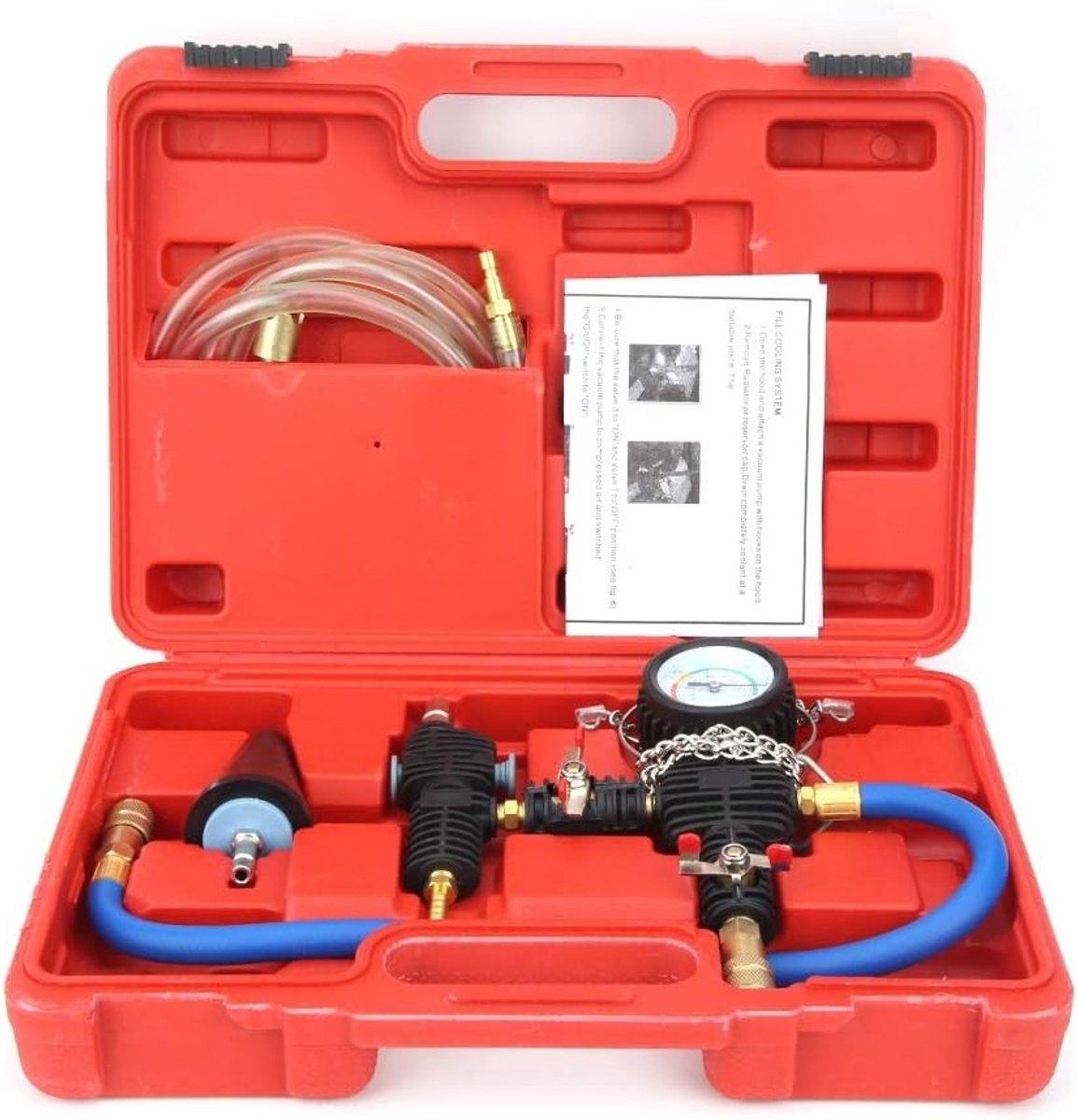 Koelvloeistof slang - Universeel - 147 cm - Vacuüm Koelsysteem Refill Kit met Manometer - Voor Auto, SUV en Bestelwagen