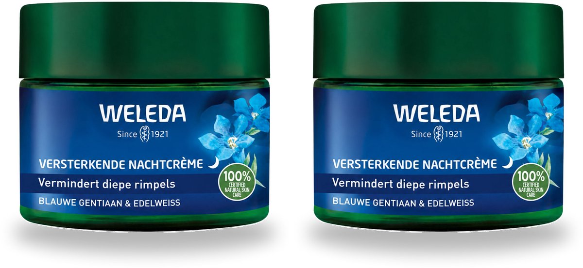 2 x WELEDA - Nachtcrème Versterkend - Blauwe Gentiaan & Edelweiss - 40 ml - Bulkverpakking - 2 stuks