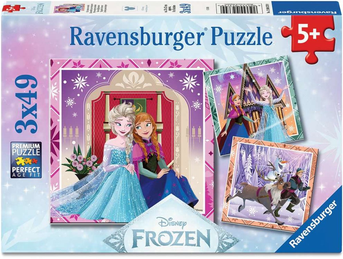 Ravensburger Disney Frozen Puzzel - Kinderpuzzel 3 x 49 Stukjes - Vanaf 5 Jaar
