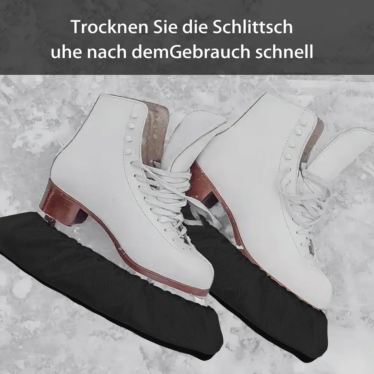 Hoge kwaliteit skate protector set voor ijsschaatsen, comfortabele sokken en microvezeldoeken, geschikt voor ijshockey en kunstschaatsen, verstelbaar voor verschillende schoenmaten