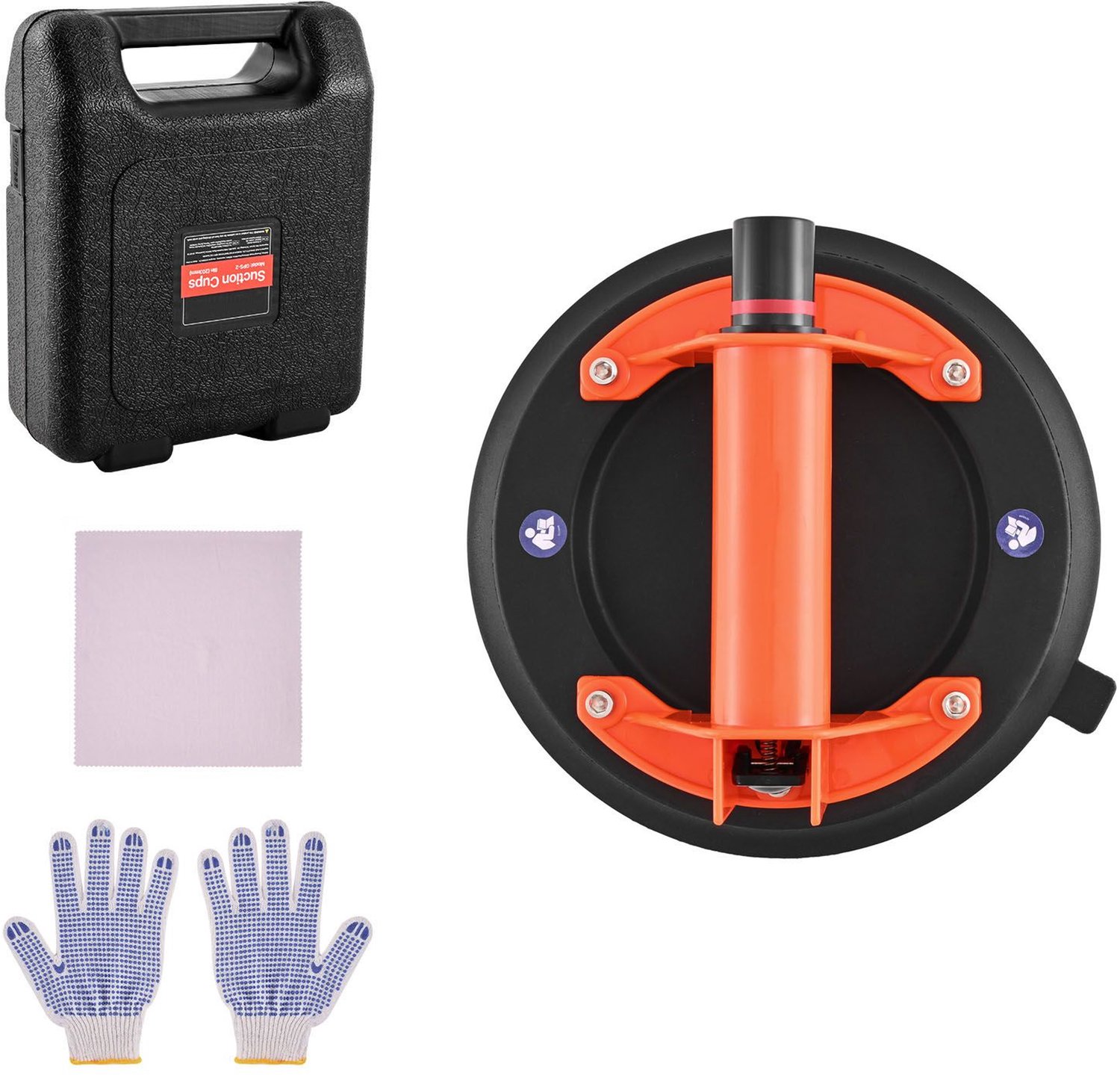 Vacuümzuignap- 203 mm vacuümglaslifter met ABS-handvat- maximaal hefvermogen van 180 kg. Tegelzuignap met draagtas voor het tillen van grote tegels- graniet- gipsplaten en ramen (1 stuk).