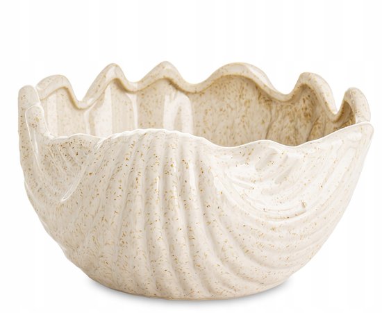 Beige Keramische Schelp Vaas - Natuurlijk Design voor Bloemen