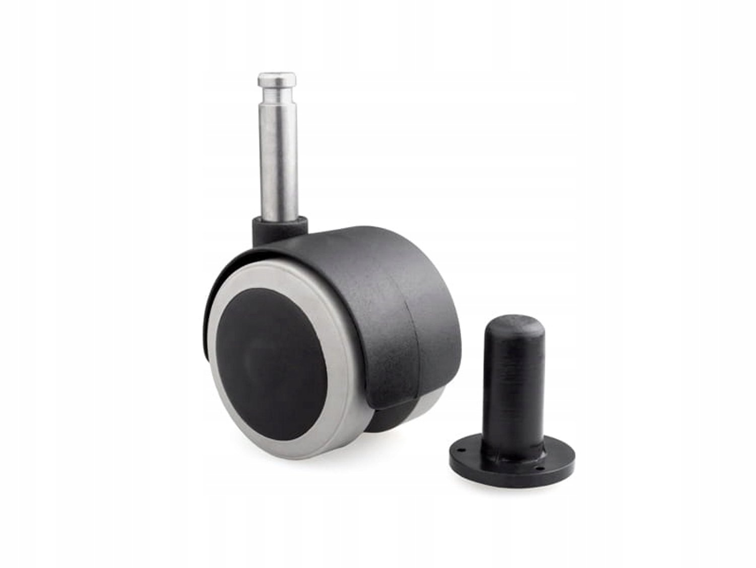 Zwenkbaar Wiel 40mm met Pen - Rubber Gecoat - Merkloos