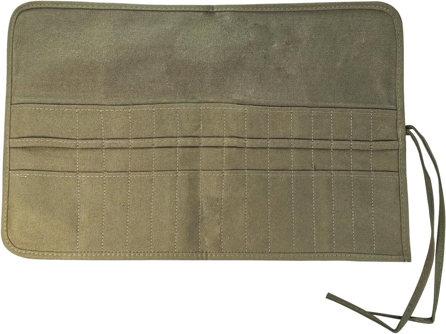 Organizer voor Verfkwasten met 30 Opbergvakken - Rolbare Canvas Tas voor Acryl, Waterverf en Olieverf Penselen en Gereedschap (Groen)