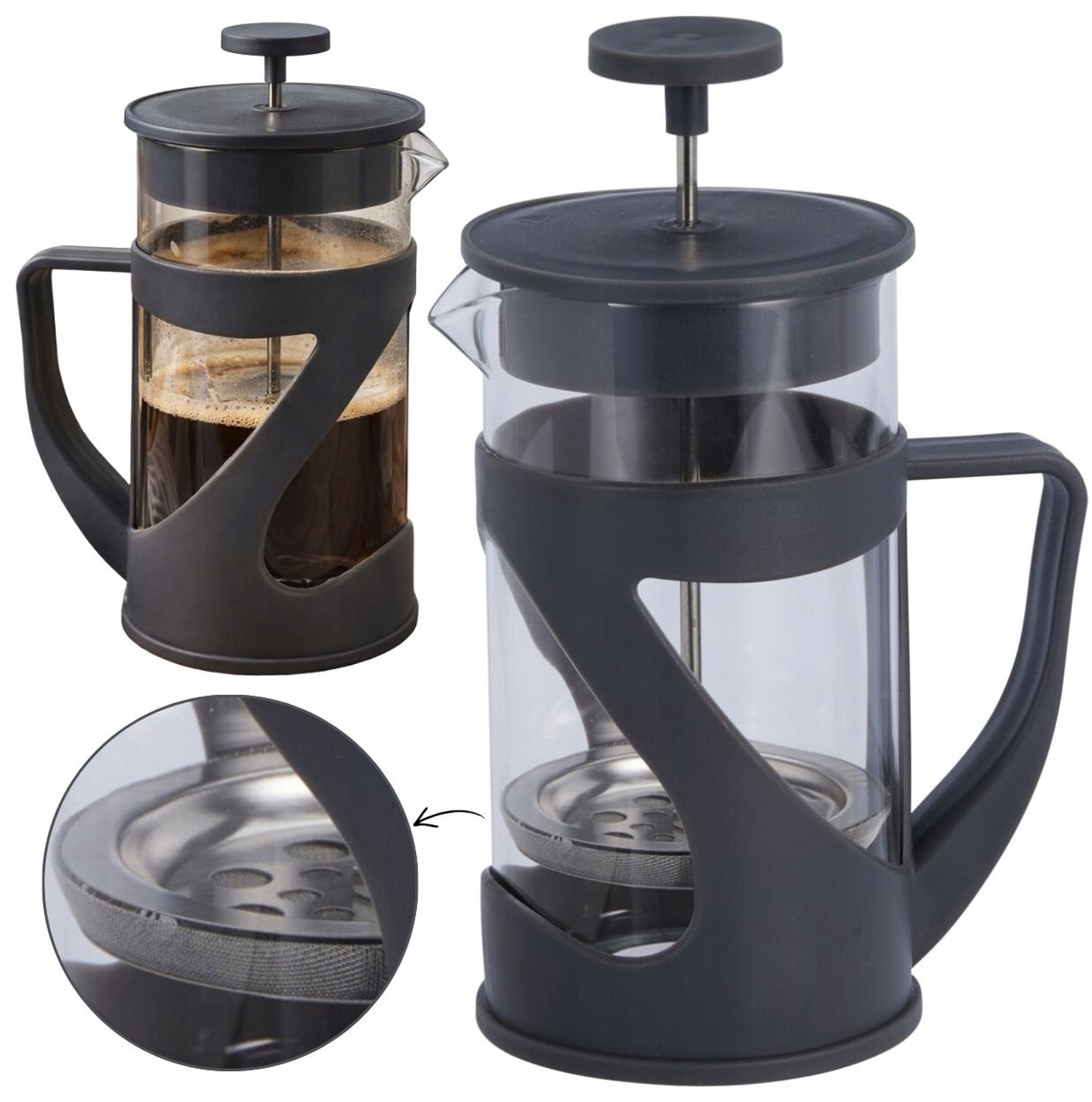 French Press Koffiezetter 600 ml - Glazen Karaf met Stalen Filter