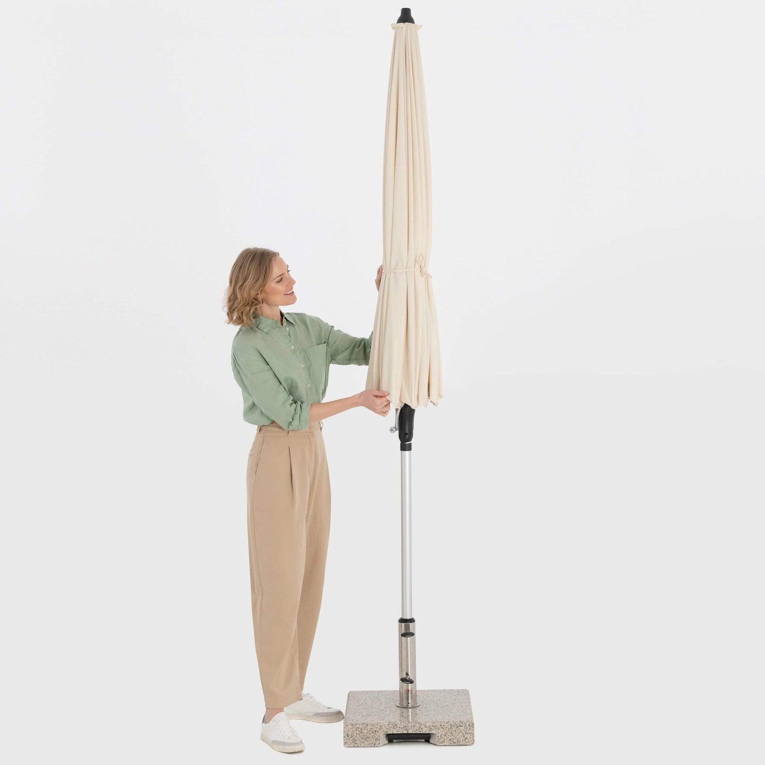 Doppler Auto Tilt parasol droit style oriental - beige