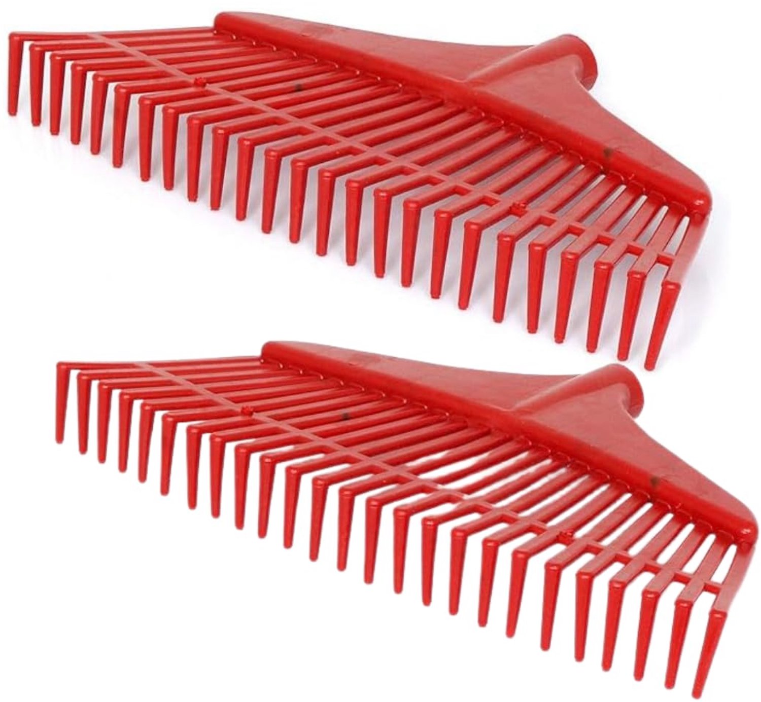 Famanu - Hark 42 cm - Effectief bladeren opruimen - Duurzame kunststof - Groen 2 stuks