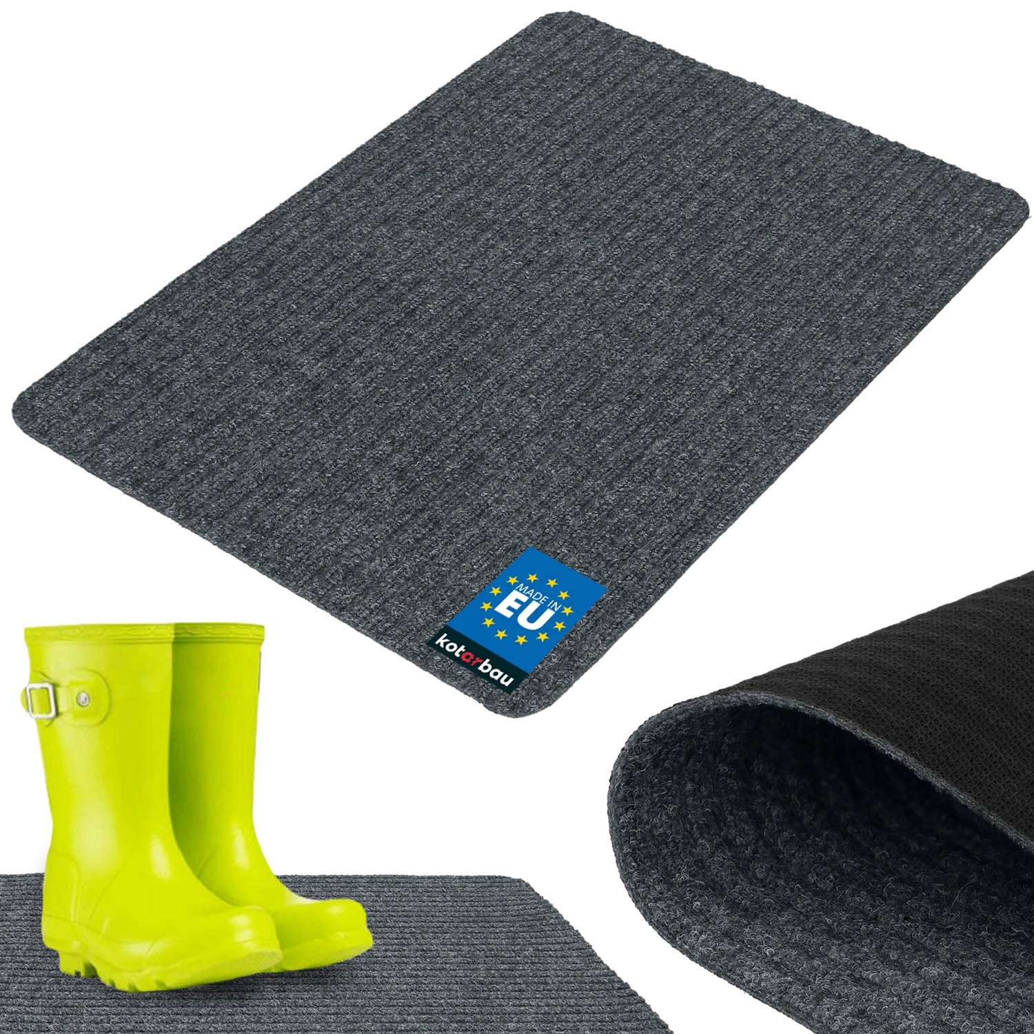 Antislip Deurmat Grijs 70x50 cm - Vuil- en Vochtwerend