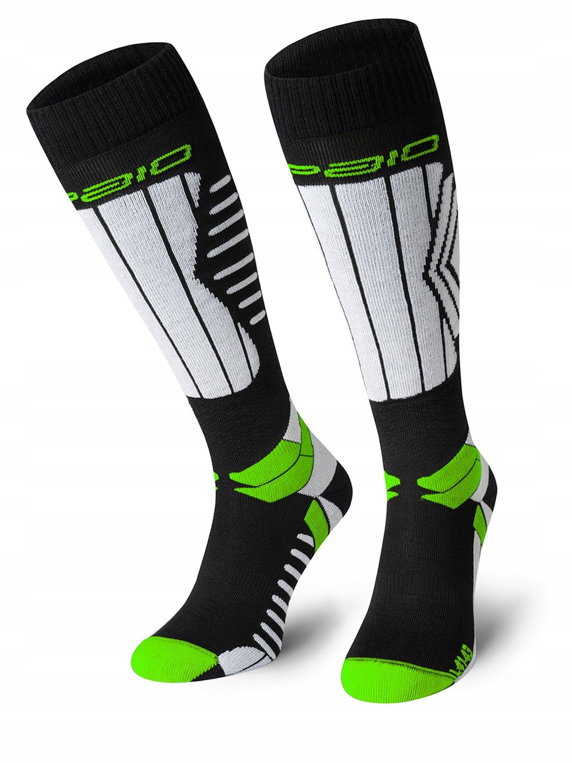 Spaio PLAY Thermosokken Ski - Zwart/Groen - Maat 38-40