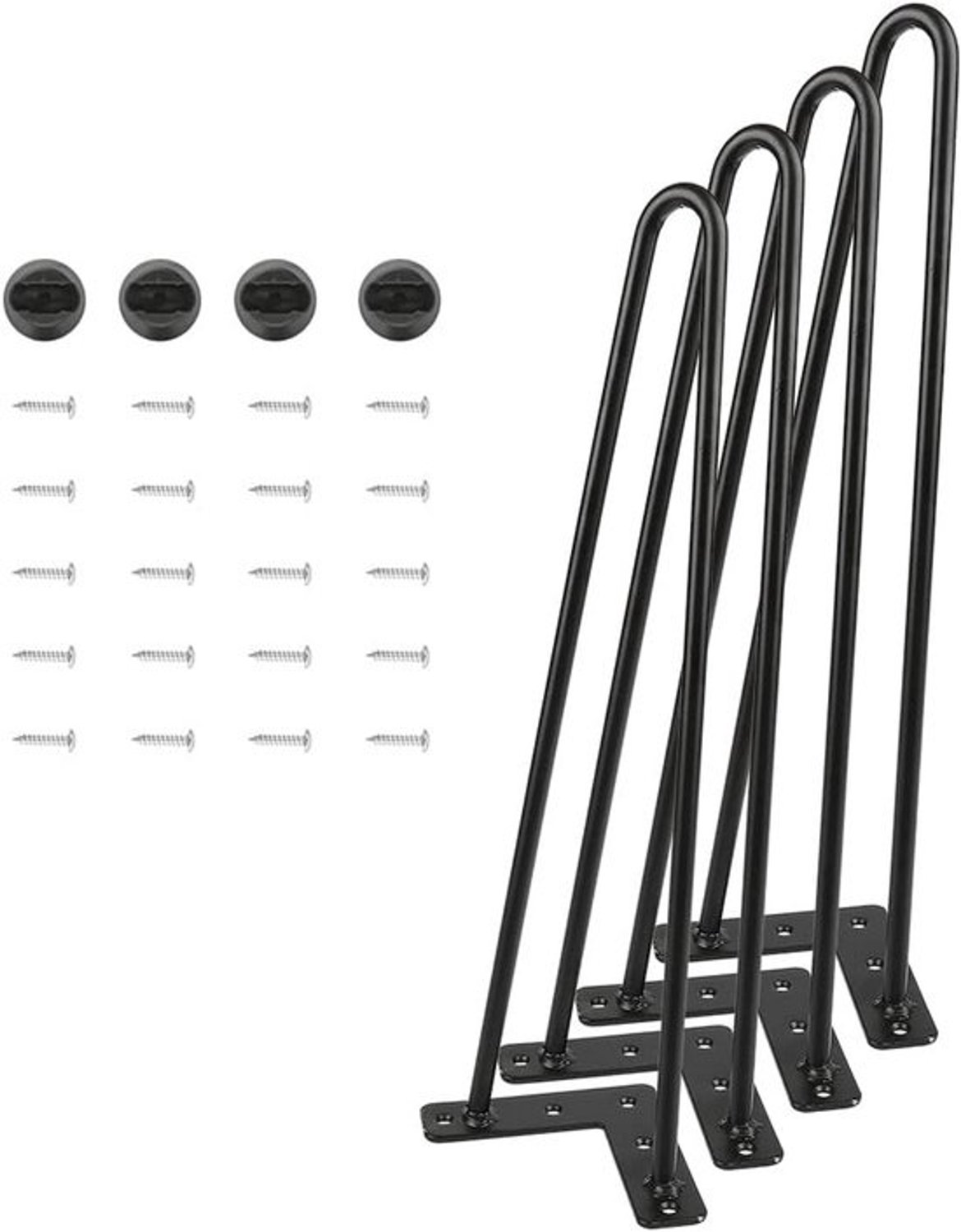 Set van 4 zwarte metalen tafelpoten - Meubels en bureaus - 50 cm hoog