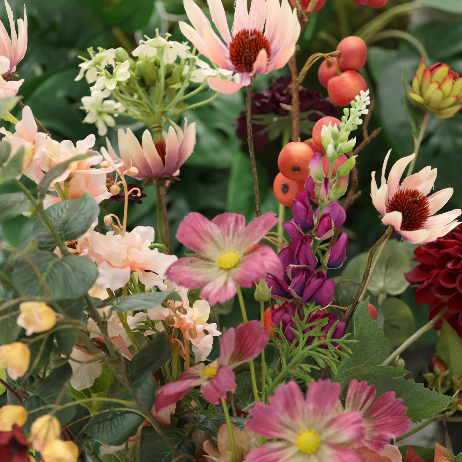 Herfstboeket kunstbloemen Clarice Wellington 80cm