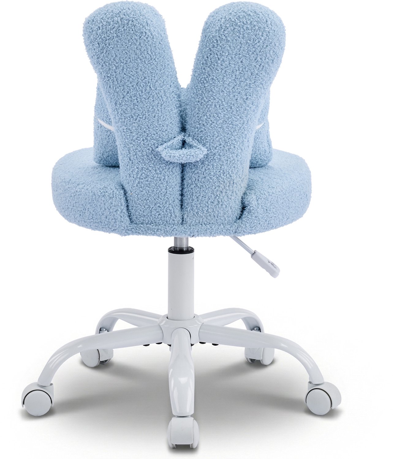 LEADZM-Bureaustoel - Teddy fleece - Bureaustoelen-Schuimstofvulling - In Hoogte Verstelbaar - Voor Werk- en Slaapkamer-Blauw-2 artikelen