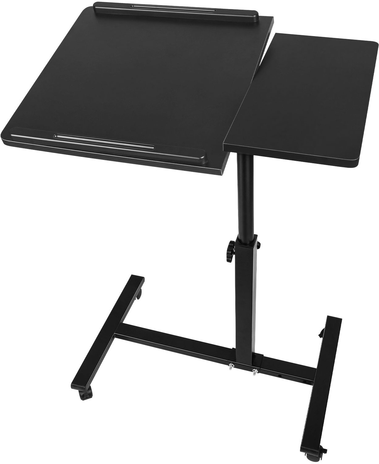 PIPIPOXER Bureau zit sta laptoptafel - Computertafe bureau op wielen - Inklapbaar - hoogte verstelbaar - Verrijdbaar - Zwart