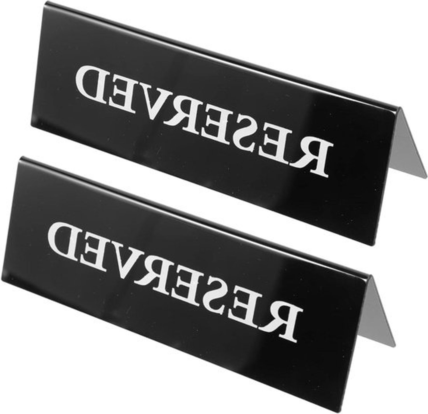 Set gereserveerde borden - Acryltafelkaarten - Stoel reserveren - Minimalistisch ontwerp - 15x5CM - Zwart