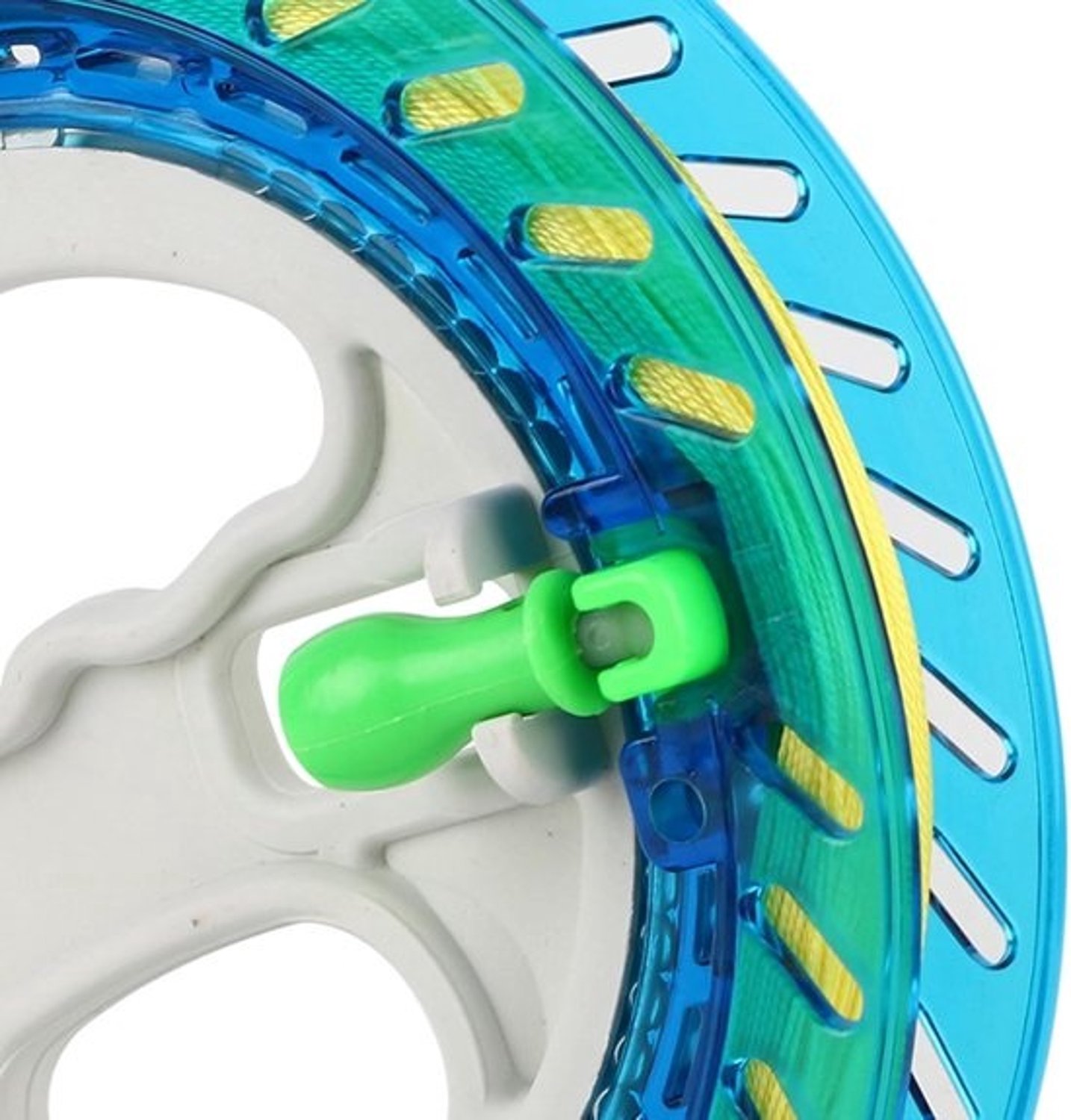 Vliegerwindhaspel - Lijnrol - Om vliegers te laten vliegen - Met lijngeleider - 18 cm - Blauw