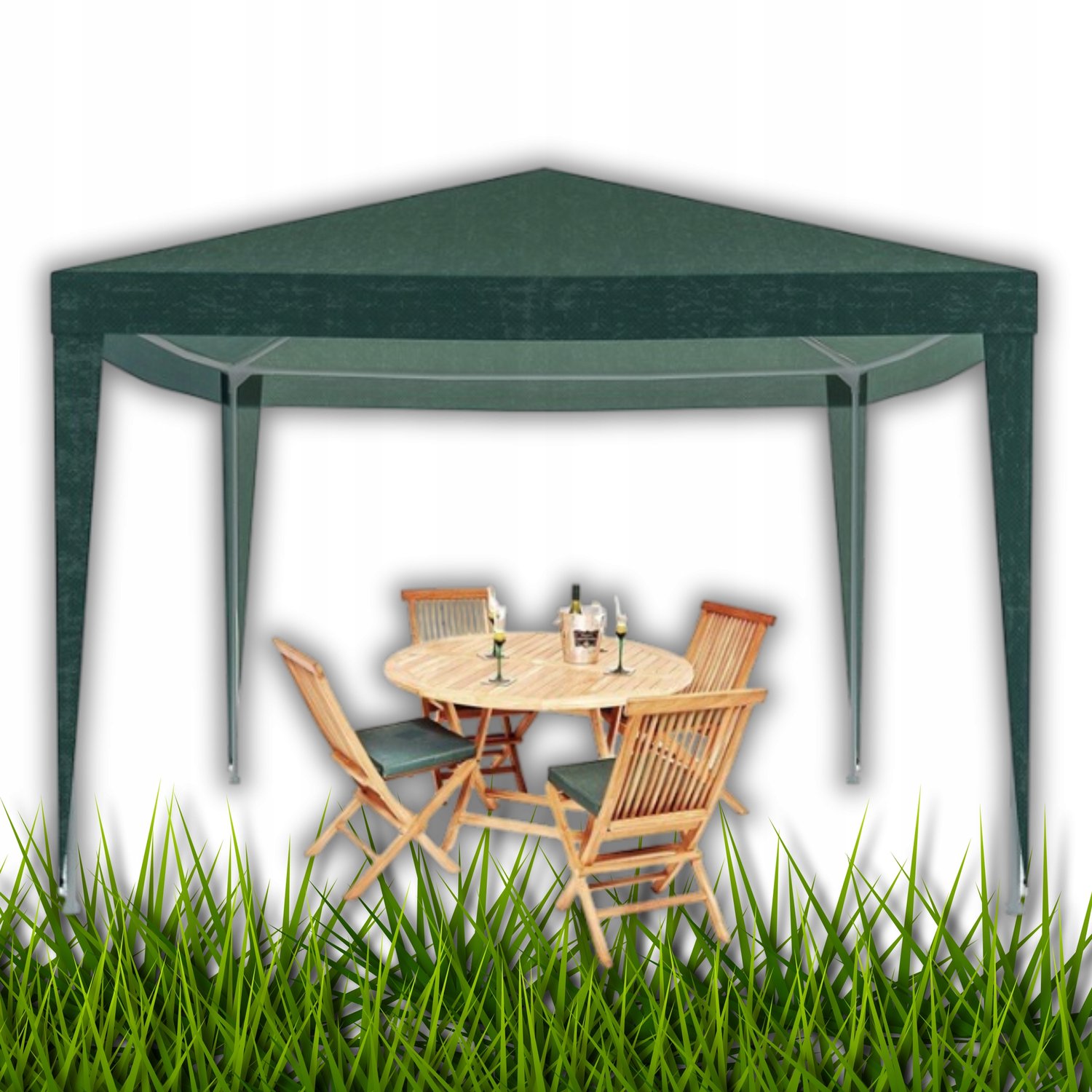 Merkloos Groene Tuinfeest Paviljoen 3x3x2.5m - Waterafstotend
