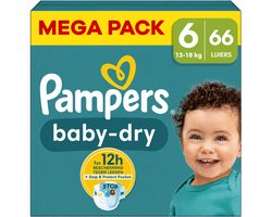 Pampers - Baby Dry Luiers Maat 6 (13-18kg) - 2 x 33 stuks - Voordeelverpakking