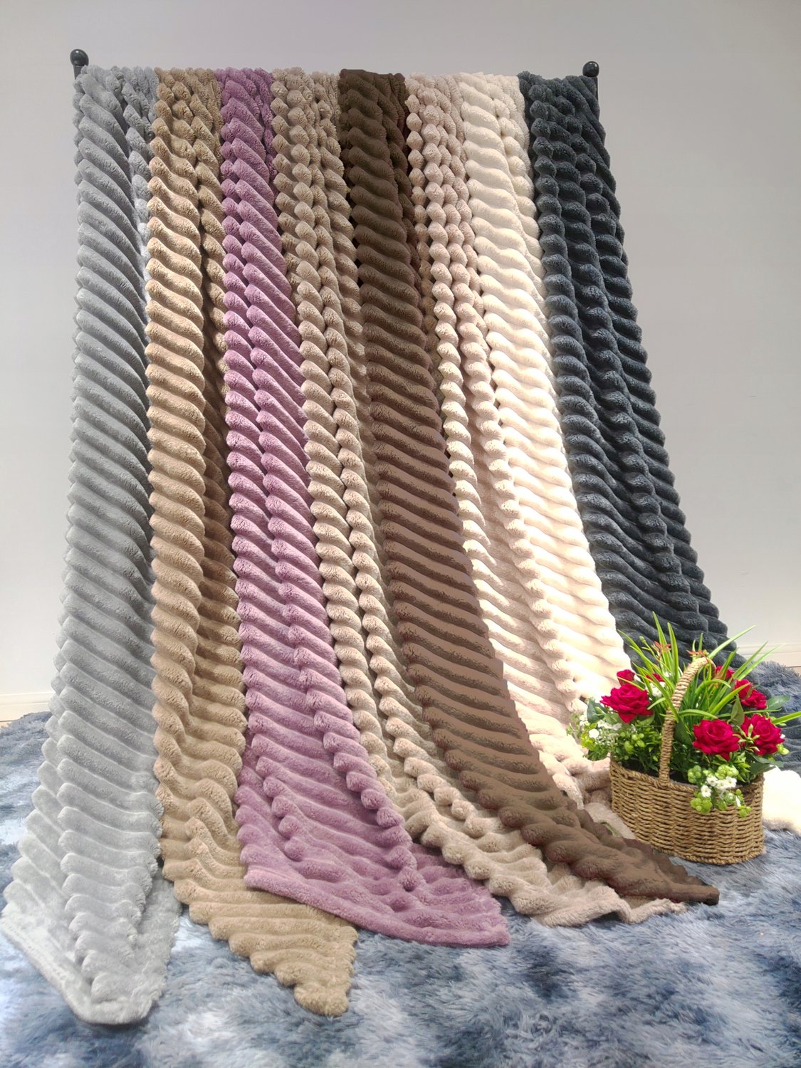 Deken Microvezel 200x220cm Wit - Dik & Warm - 3D Ribbel Patroon