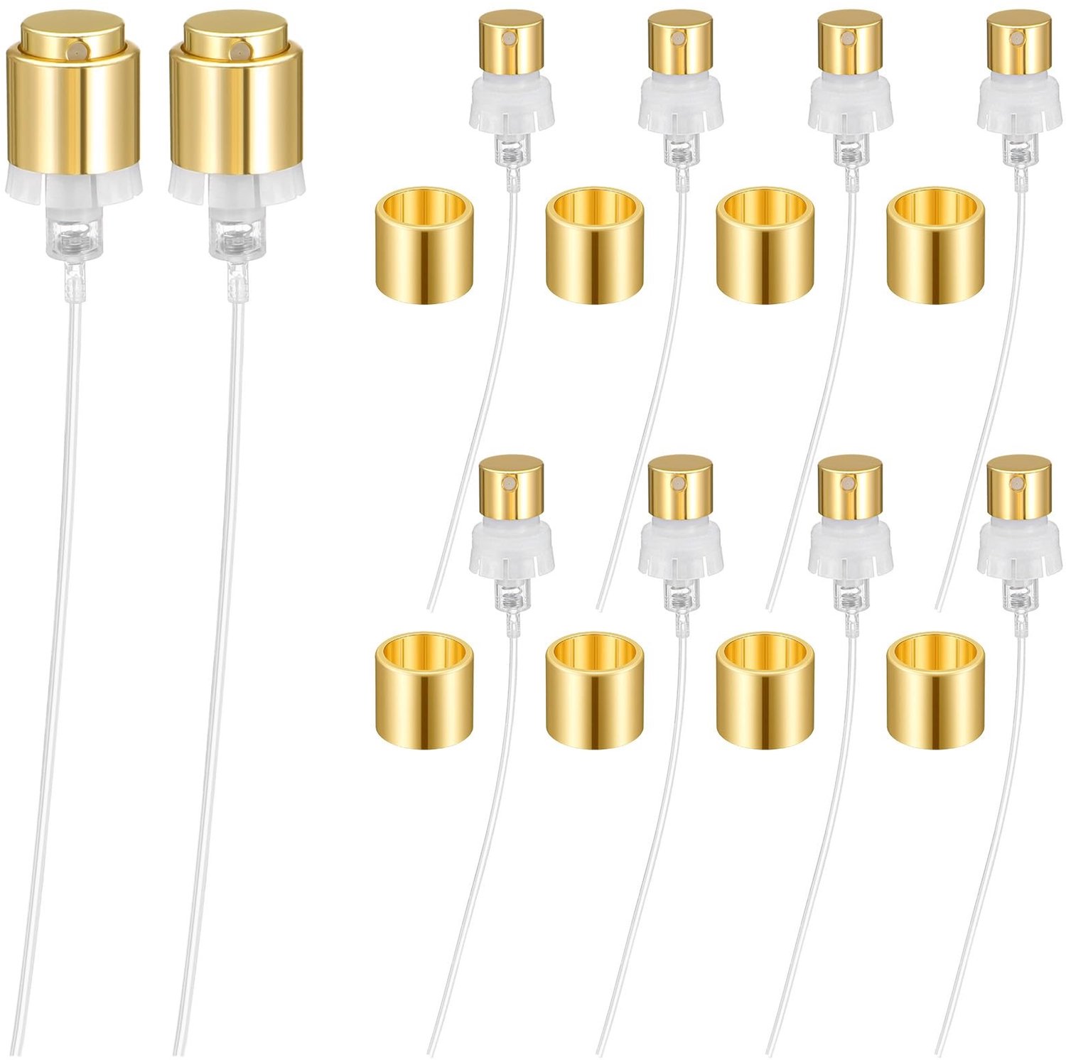 10x Vernevelaar Koppen voor Parfumflesjes - 1,5 cm Diameter - Goud