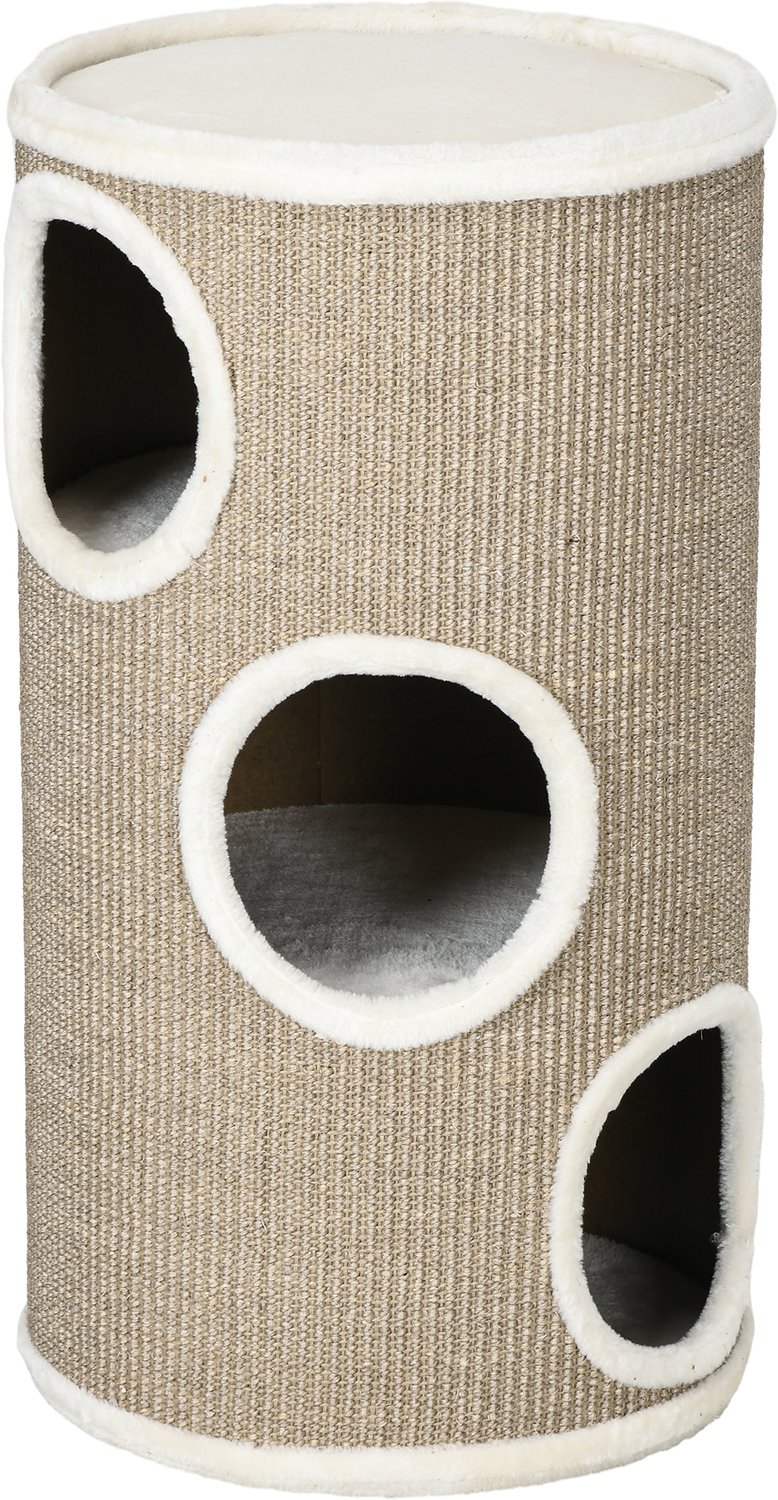 Pawona Krabton - Met sisal en pluche - Voor katten tot 5 kg - Ø38 x 70 cm - Bruin