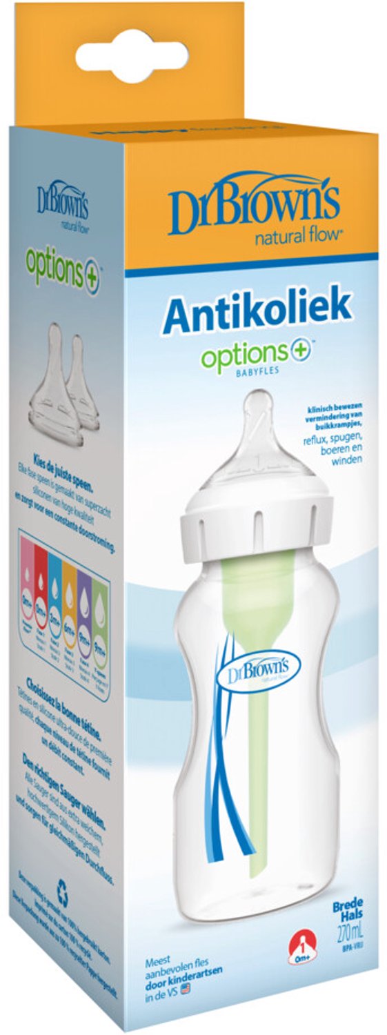 Dr. Browns - Options+ Brede Halsfles Transparant - 2 x 270 ml - Voordeelverpakking — afbeelding 2