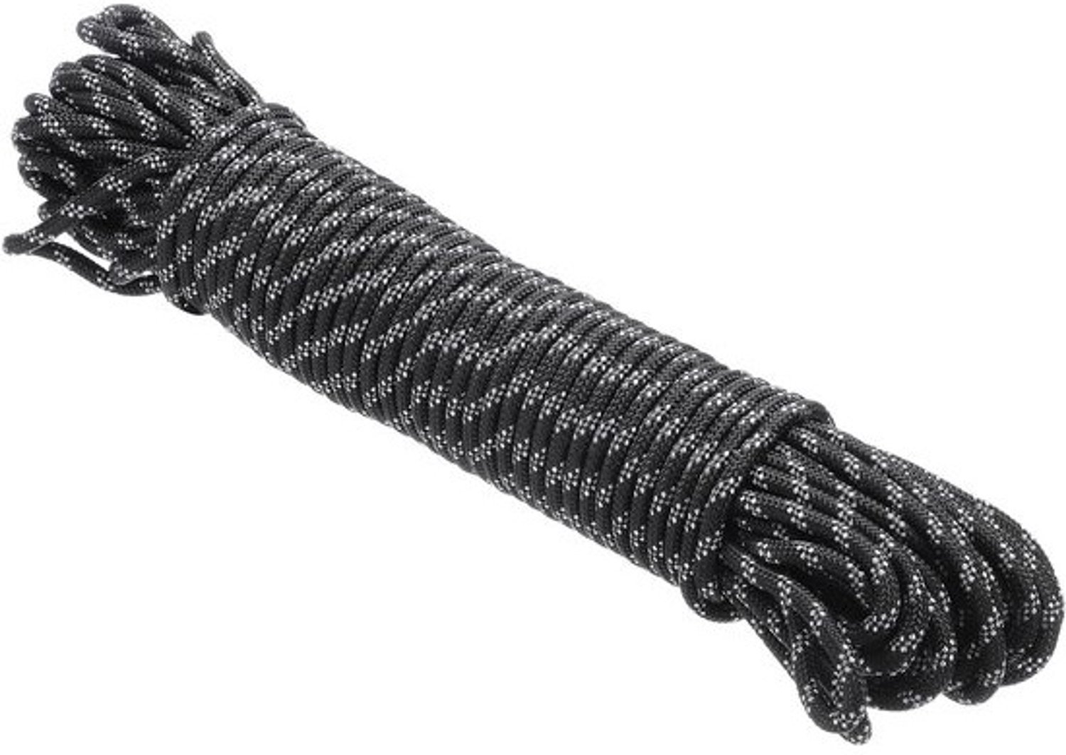 Polypropyleentouw - Gevlochten bevestigingstouw - Voor kamperen en bevestigen - Hoge treksterkte en oliebestendig - 6 mm, 30 m - Zwart-wit