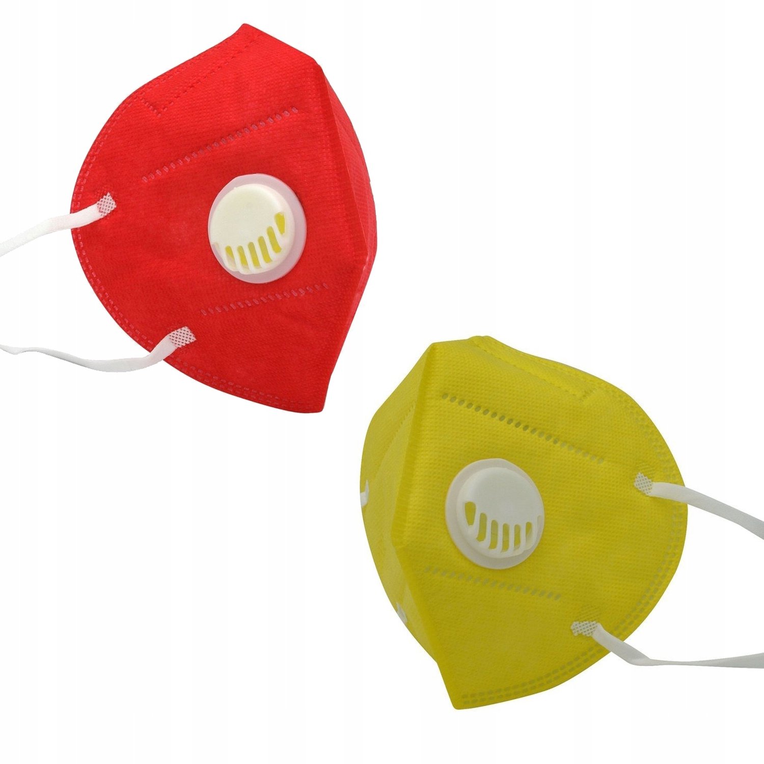 KN95 Ademhalingsmasker met Ventiel - Rood/Geel