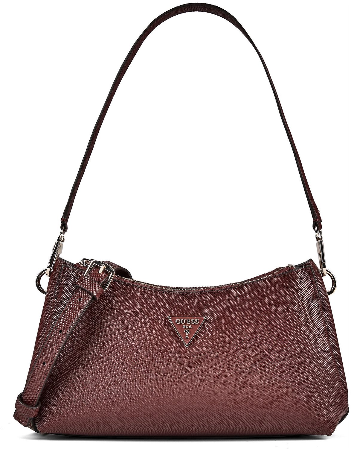 GUESS schoudertas Noelle II 3 Comp Shoulder Xbody Burgundy wijnrood
