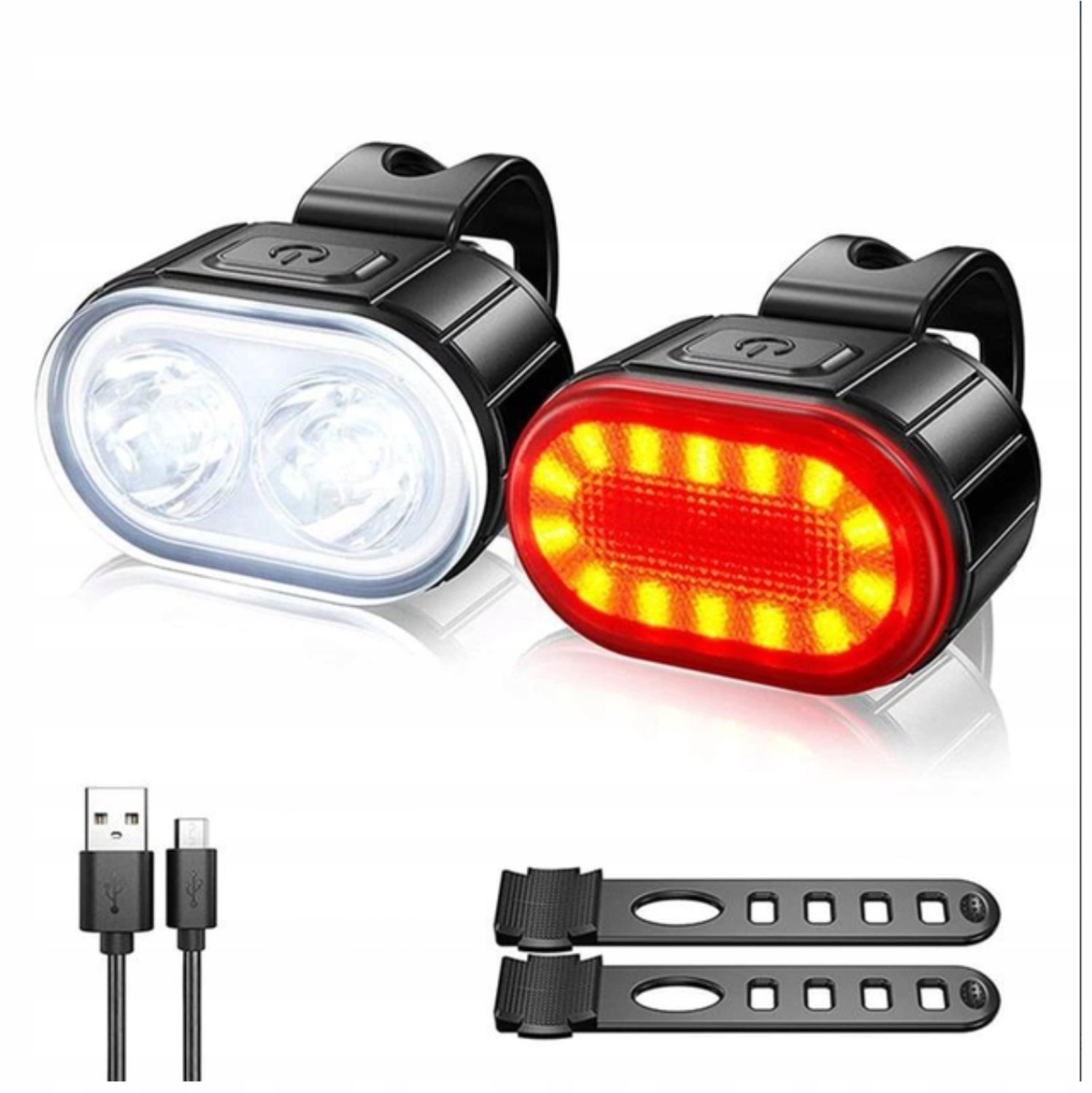 OWL-TECH Fietslamp Set LED USB Voor & Achter - Veilig op de Weg
