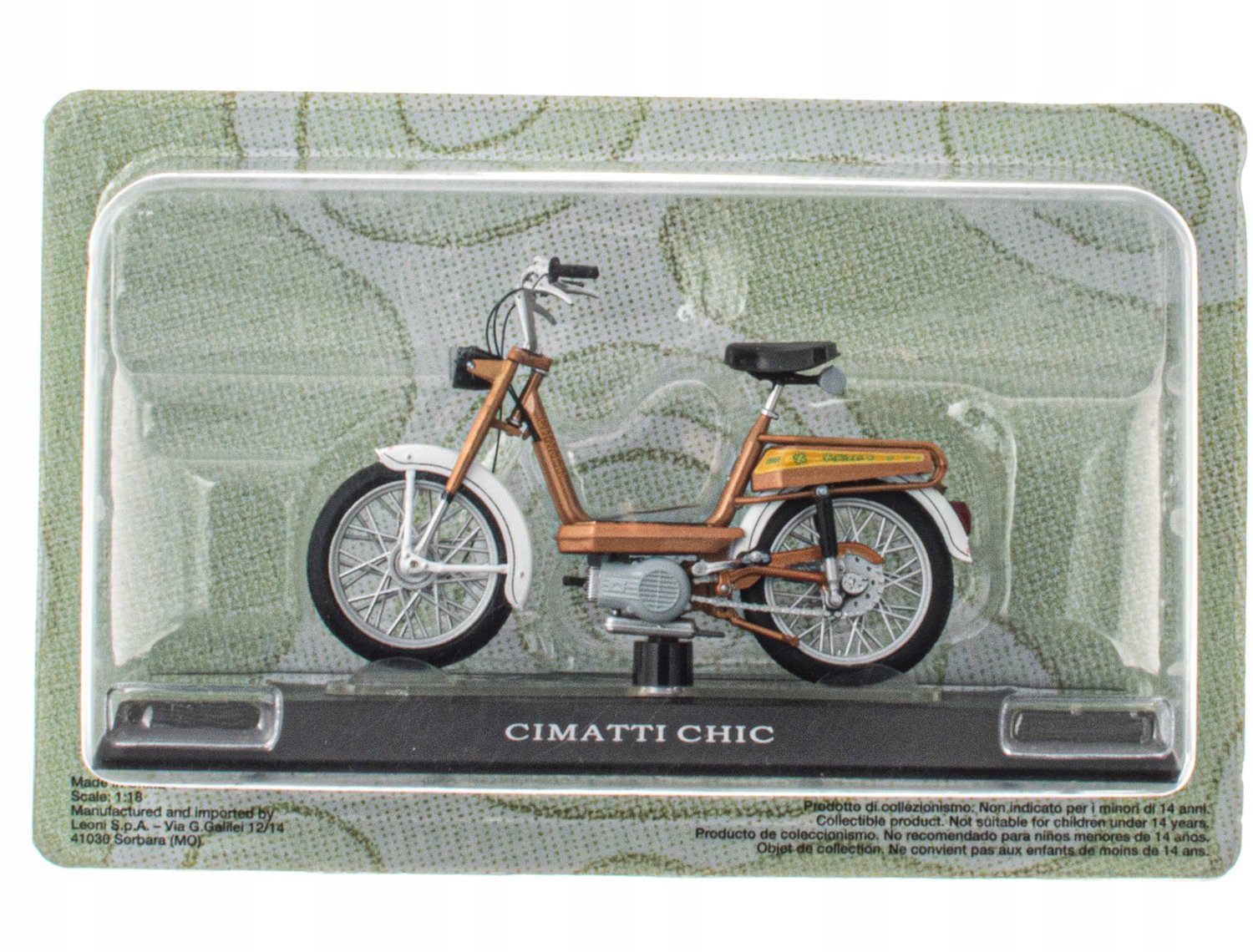Model Motor Scooter Gouden 1/18 Schaal Die-Cast