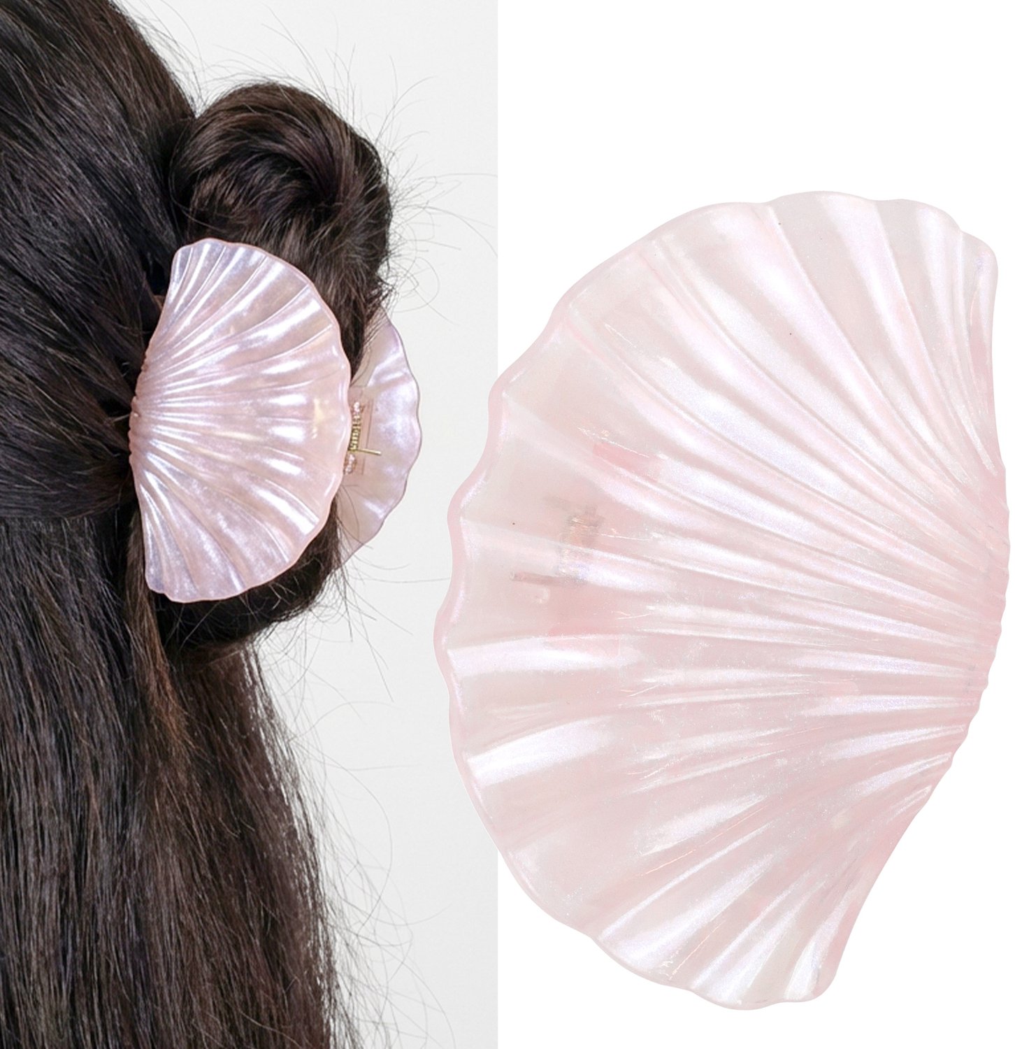 Merkloze Roze Haarclip Klip Schelp Stijl