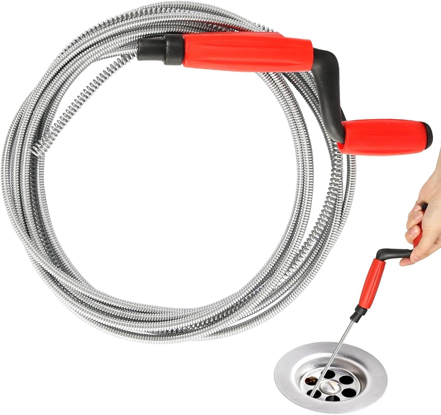 Effectieve Spiralen voor Afvoerreiniging - 5m x 6mm Universele Reiniger voor Hardnekkige Verstoppingen, Afvoerbuizen en Sanitair