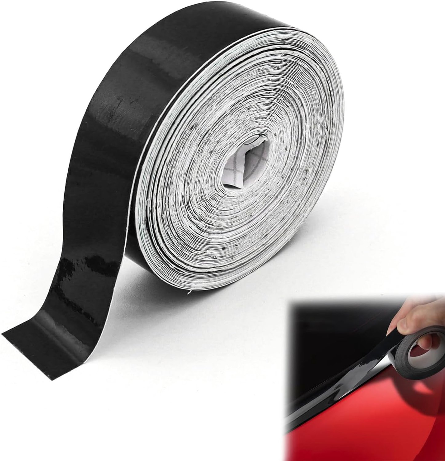 SnelShoppen - Zelfklevende Autotape 20mm x 10m Decoratieve Tape voor Auto, Motor, Boot, Modelbouw of DIY (Zwart)